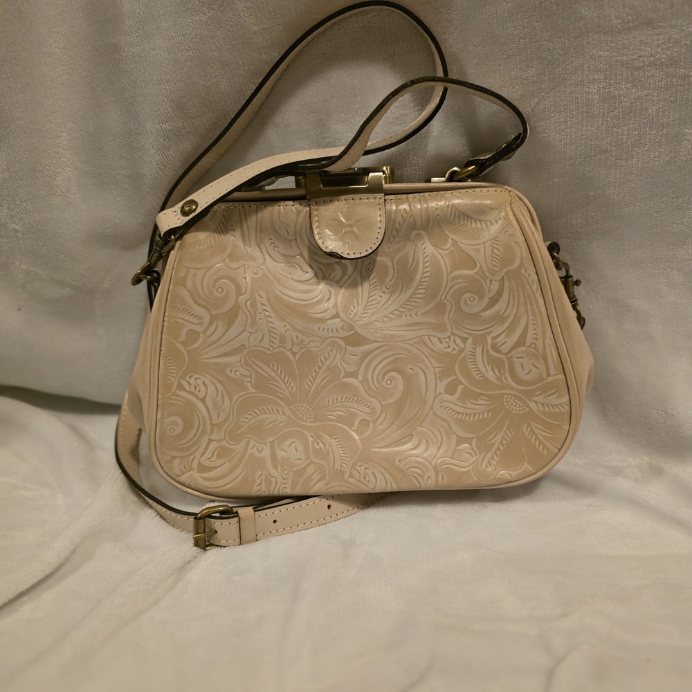 Patricia Nash Cream Embossed Crossbody Bag